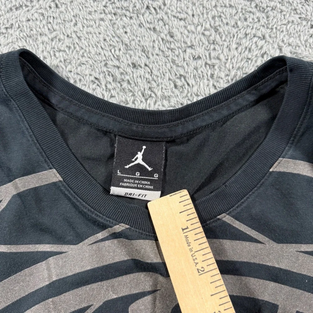 Y2K Jordan Long Sleeve Shirt Mens Large Black Dri-FIT Jumpman Graphic Tee